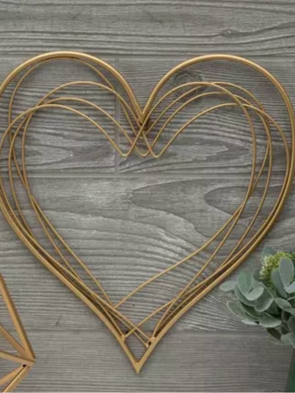 Gold Heart Wire Wall Sculpture - Elegant Home Art